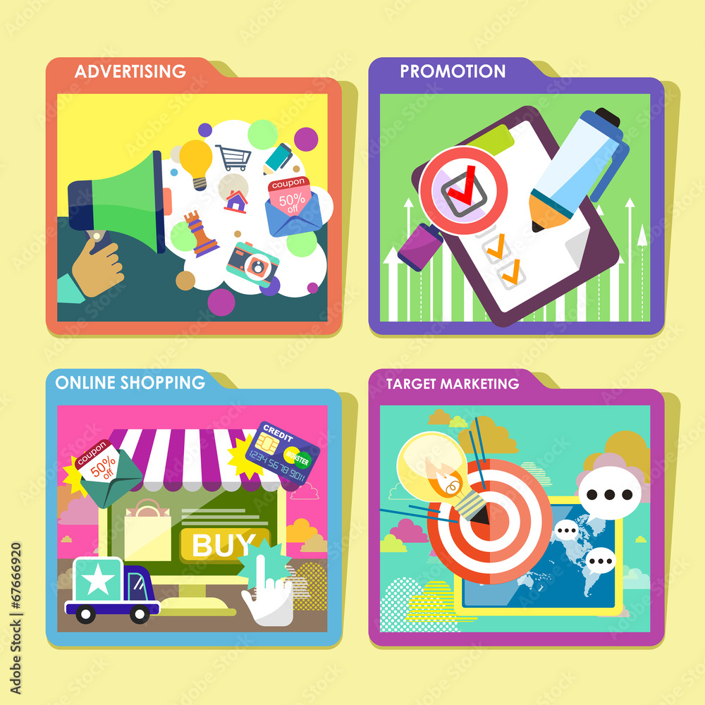business concepts of shopping in flat design business concepts of shopping in flat design