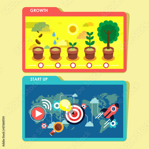 growth and start up concepts in flat style