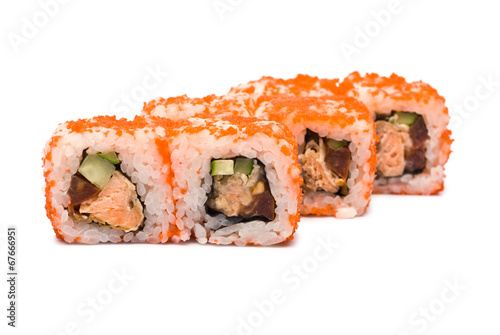 Sushi Rolls isolated on white
