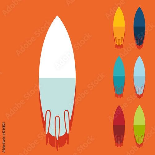 Flat design: surfing
