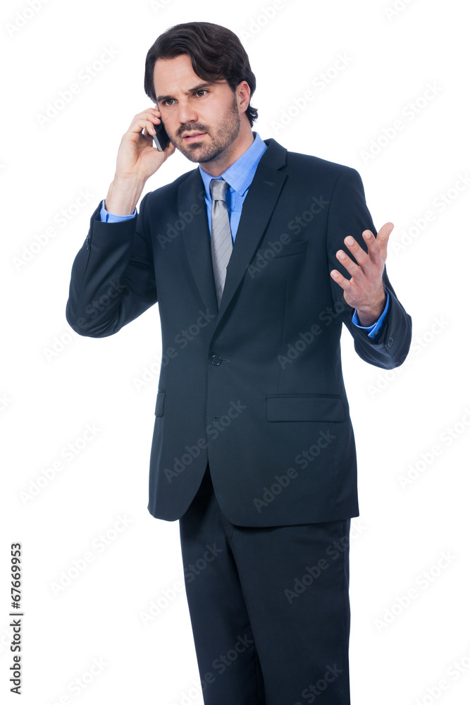 Stylish businessman talking on his mobile phone Stylish businessman talking on his mobile phone