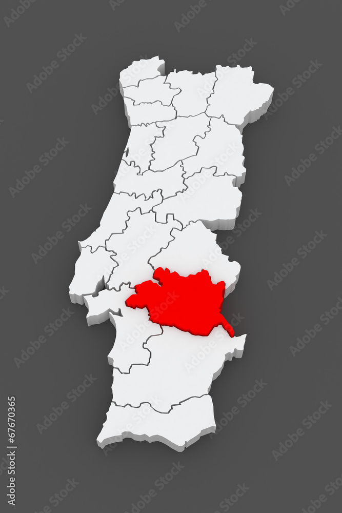 Map of Evora. Portugal.