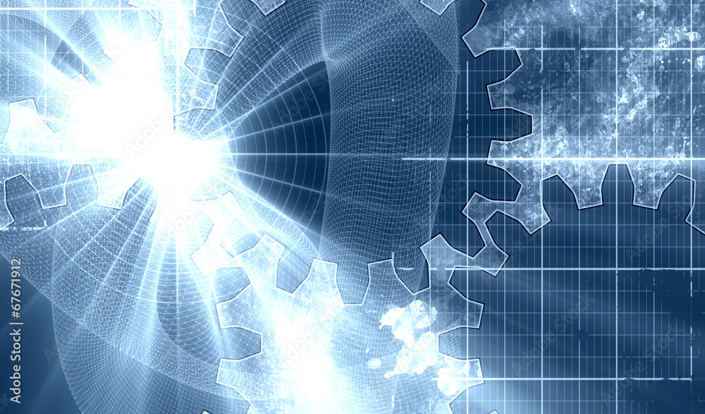 blue abstract shining background with gears blue abstract shining background with gears