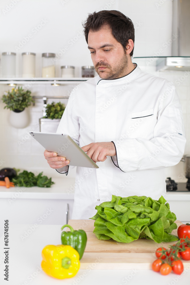 chef with tablet chef with tablet