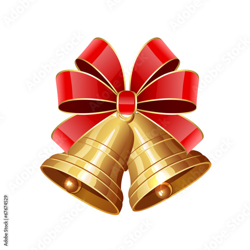 Christmas bells with red bow