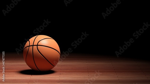 Basketball court floor with ball  © viperagp