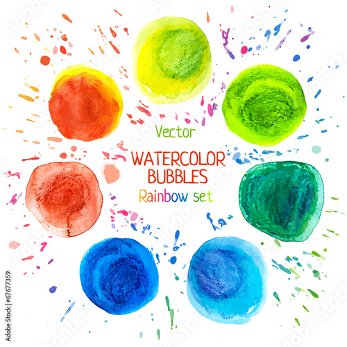 Rainbow watercolor vector circle