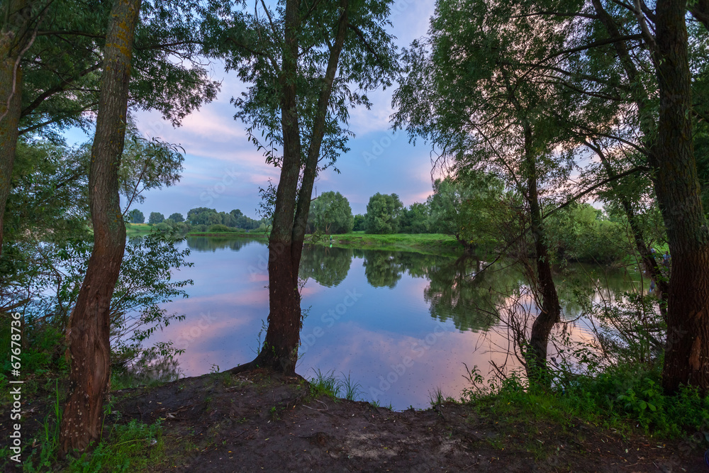 landscape sunset on the river landscape sunset on the river