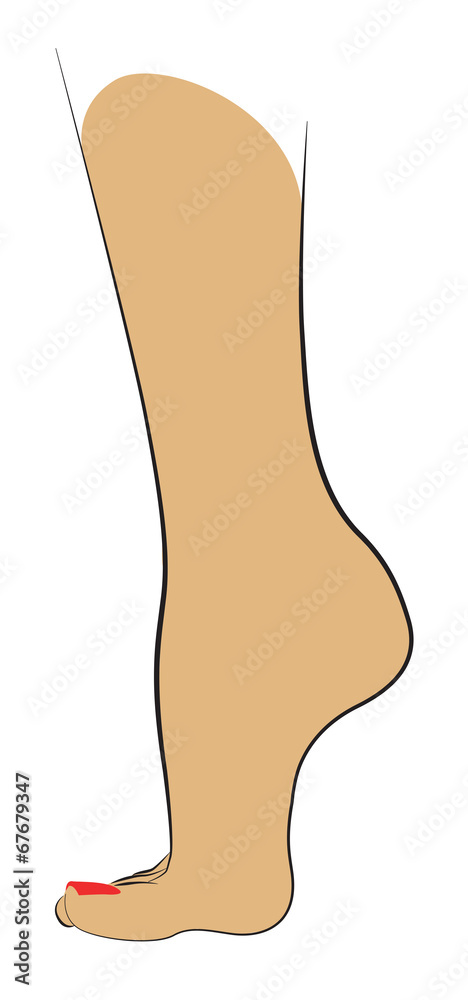 Female Foot with Red Pedicure