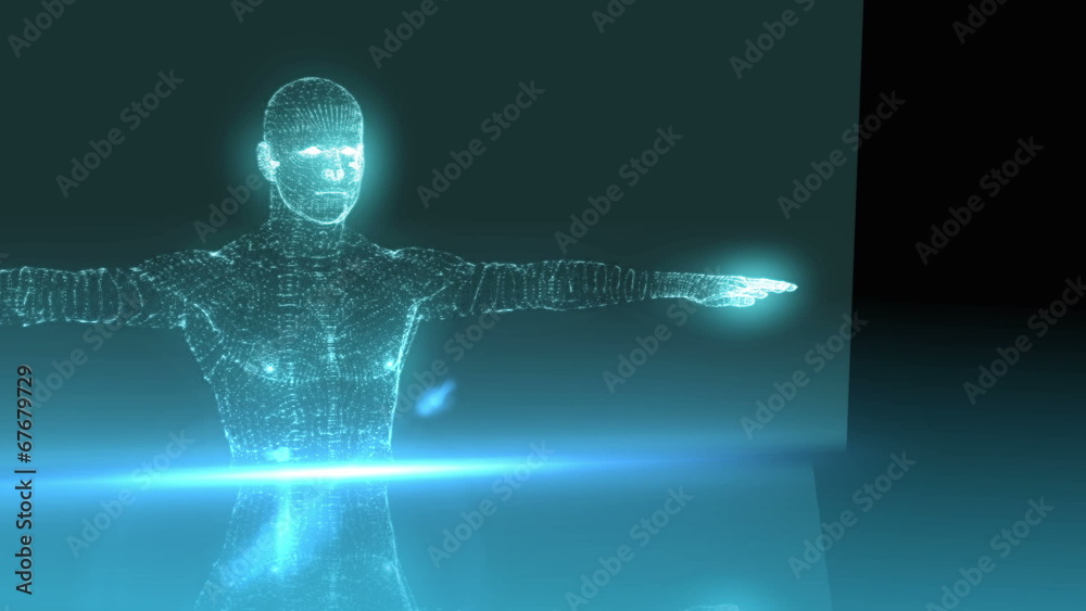 Vidéo Stock Medical animation with vitruvian man graphic Adobe Stock