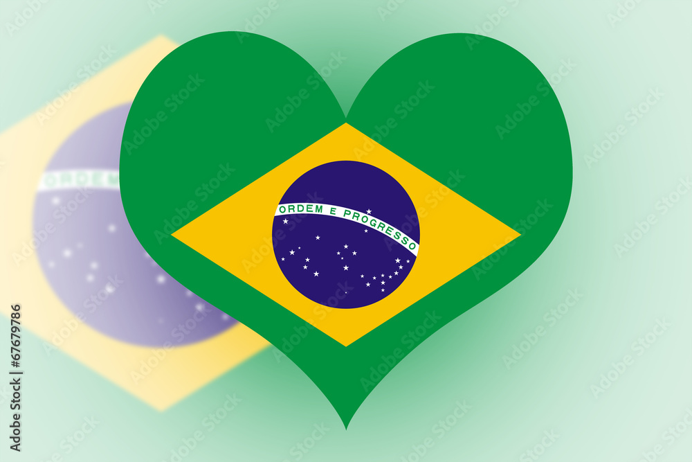 Brazil Flag heart