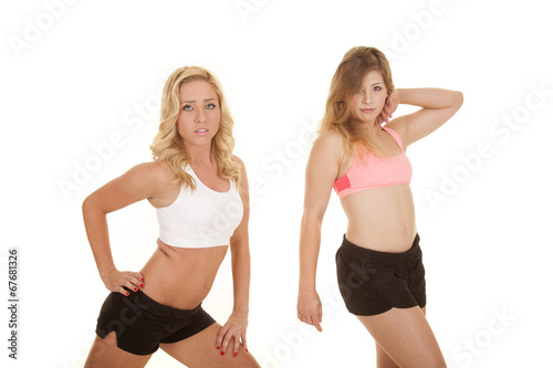 two women sports bras fitness