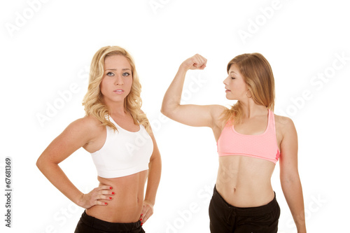 two women sports bras one flex