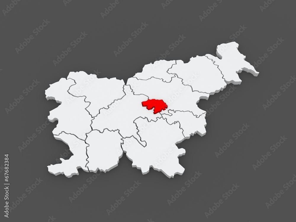 Map of Zasavsky region (Zasavska regia). Slovenia. Map of Zasavsky region (Zasavska regia). Slovenia.