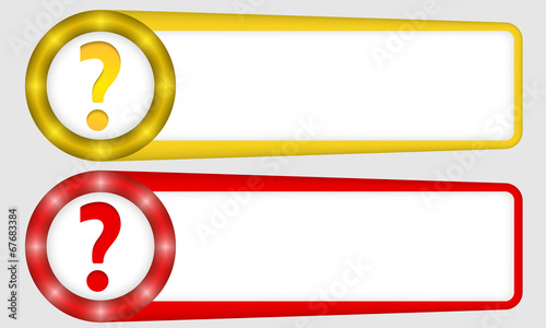 yellow and red frames for any text with question mark