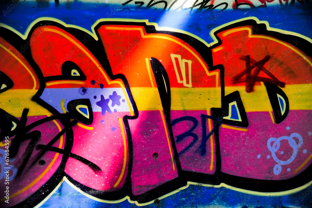 Graffiti wall, colorful background