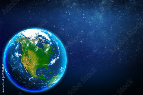 Planet earth in space. North America