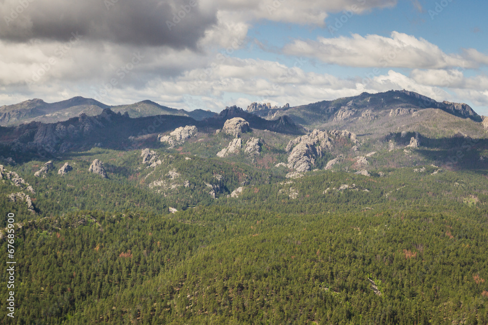 aerial view of the black hills