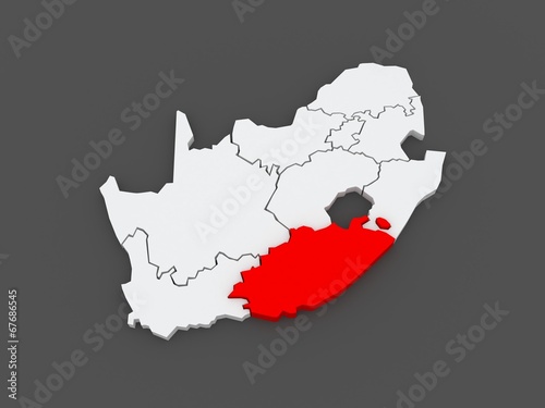 Map of Eastern Cape  Bisho . South Africa.