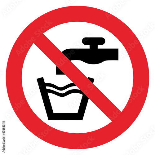 Prohibition sign NO POTABLE WATER