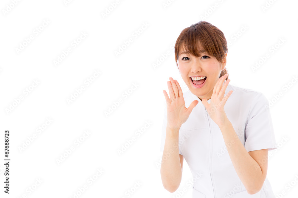 young asian nurse on white background young asian nurse on white background
