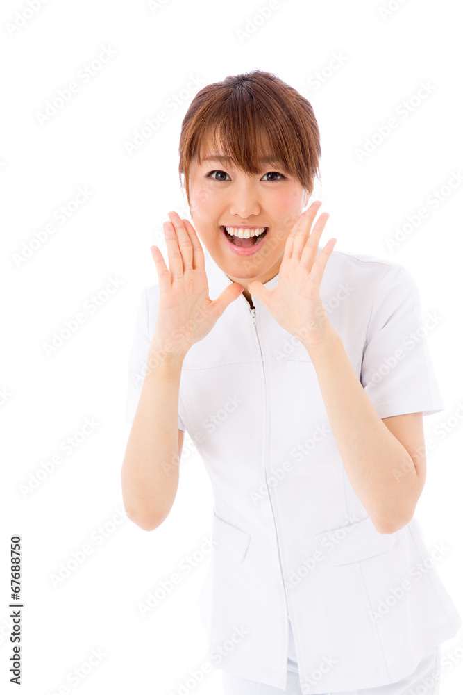 young asian nurse on white background young asian nurse on white background