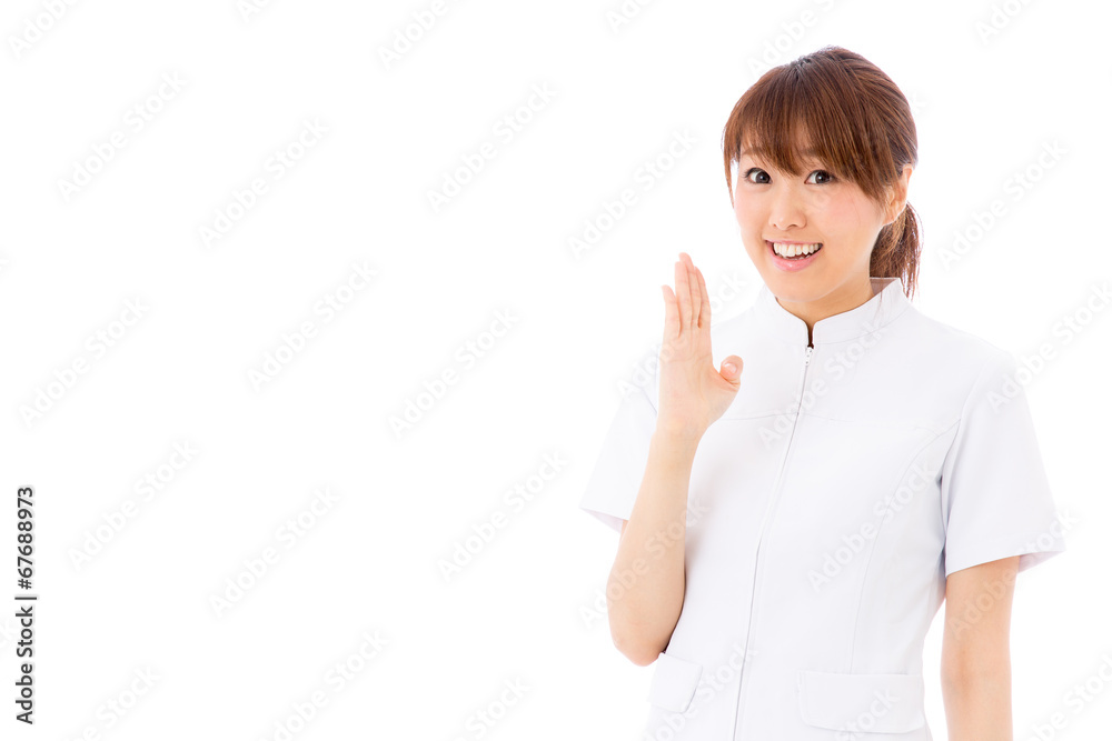 young asian nurse on white background young asian nurse on white background