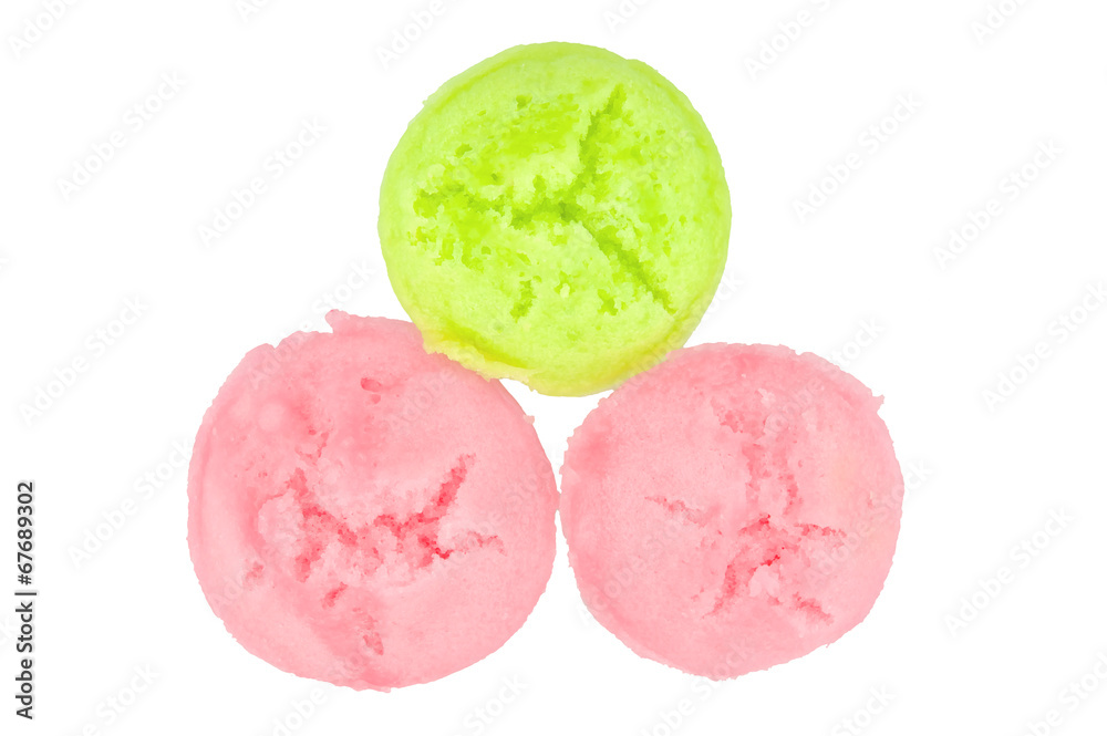 Steamed rice cake or Fatt Koh as triangle isolated Steamed rice cake or Fatt Koh as triangle isolated