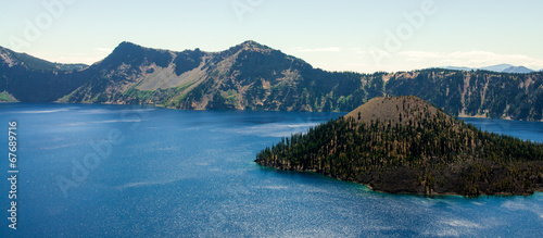 The Vivid Blues of Crater Lake Panorama