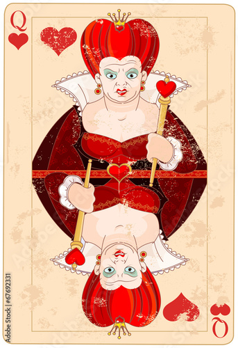 Leinwand Poster Queen of Hearts Card