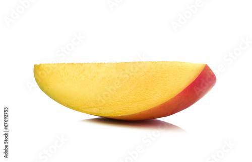 slice of mango on white background