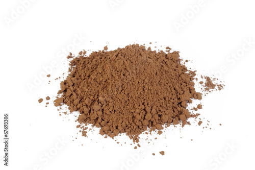 cocoa powder isolated on white background