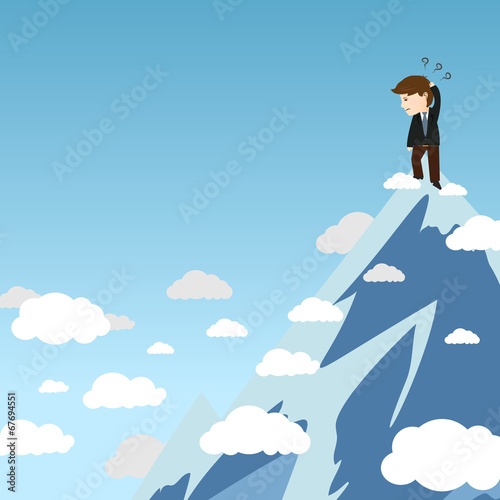 Vector of business man confuse to find opportunity