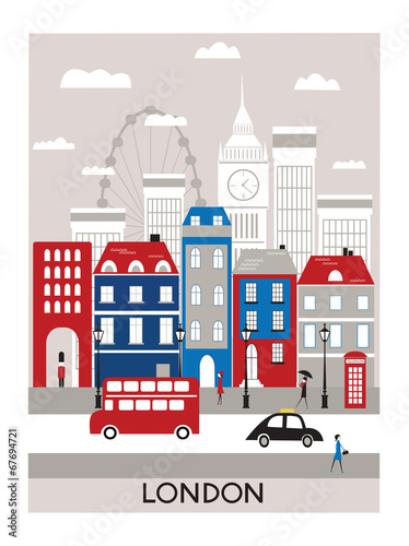 Fototapeta Naklejka Na Ścianę i Meble -  London city travel illustration
