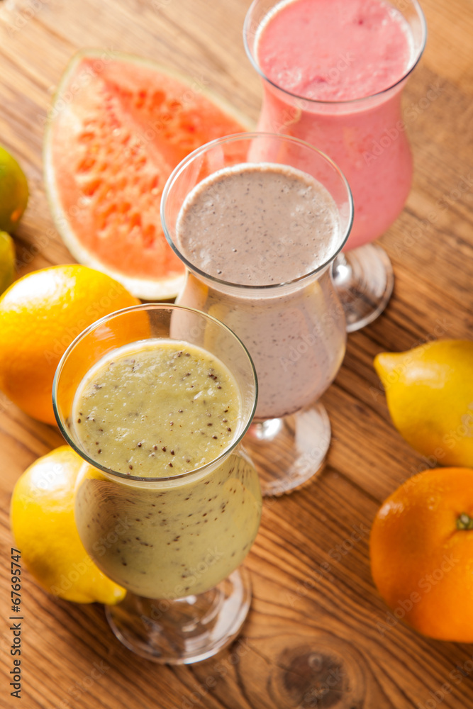 Healthy diet, protein shakes and fruits Healthy diet, protein shakes and fruits