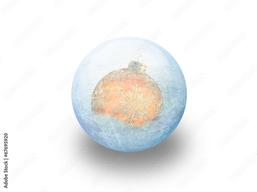 Boule de noël orange givrée Boule de noël orange givrée