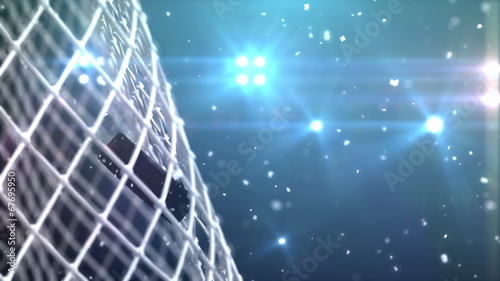 4k the puck flies to gate, beautiful 3d animation.