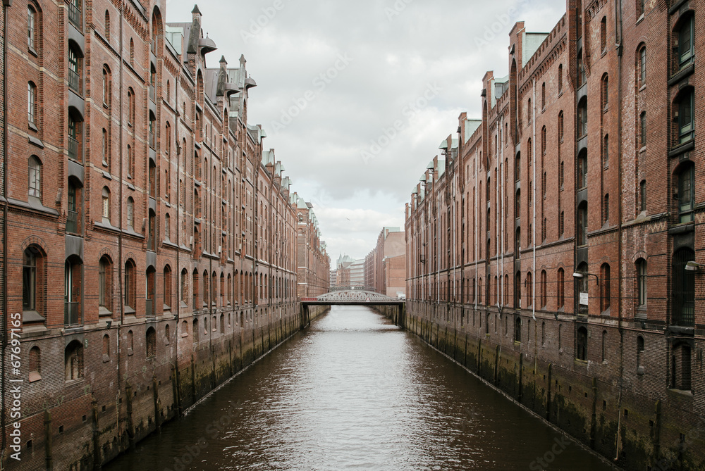 Naklejka premium The Speicherstadt in Hamburg, Germany.