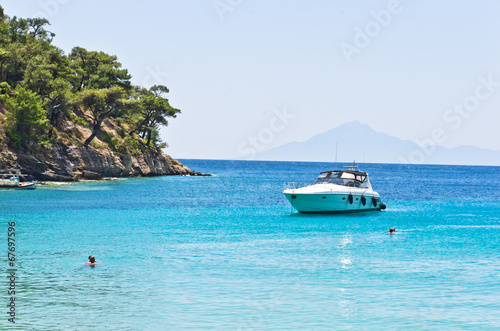 Turquoise sea color near Aliki beach, island of Thassos © banepetkovic