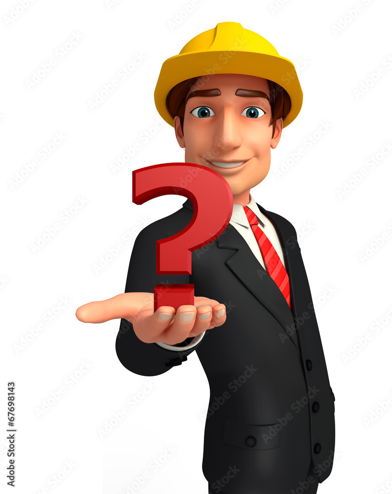Young Business Man with question mark Young Business Man with question mark