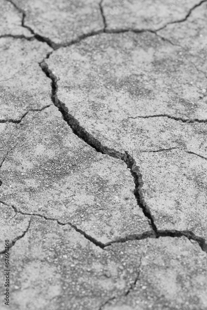 Fototapeta premium close-up of dry dracked soil ground