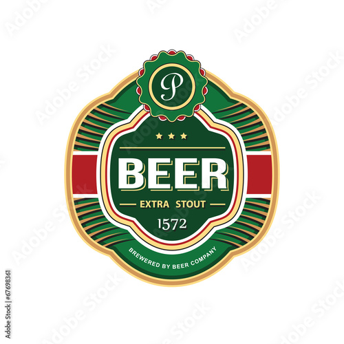 Green beer bottle label template