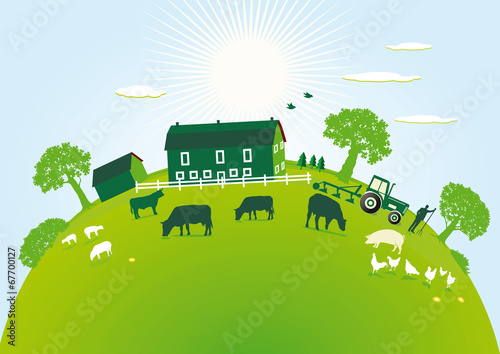 grüner Bauernhof