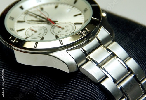 The stainless steel of chronograph watch photo