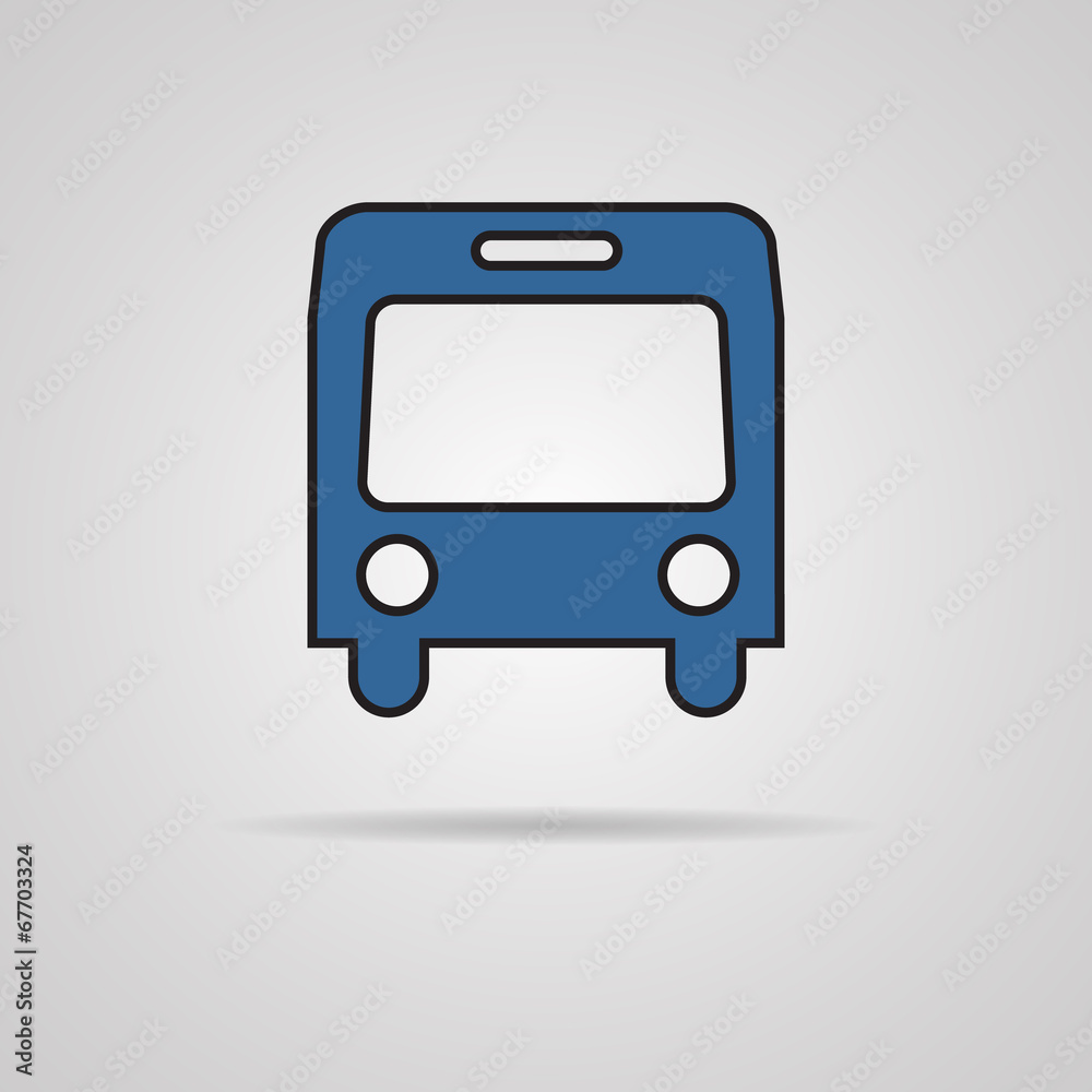 Bus symbol on gray background