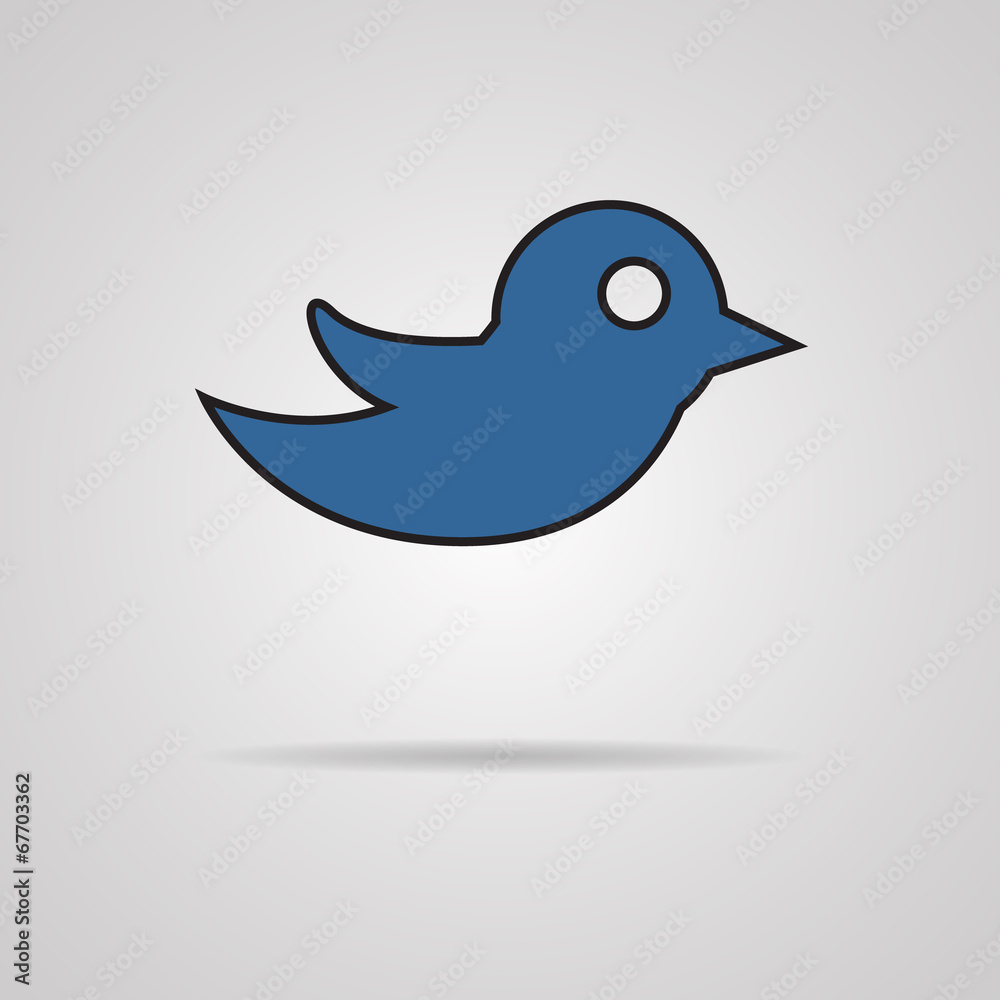 Bird design over gray background Bird design over gray background