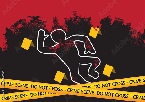 Crime scene danger tapes  illustration