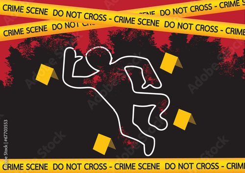 Crime scene danger tapes  illustration