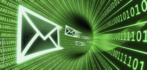 Tableau sur toile Email Datentunnel