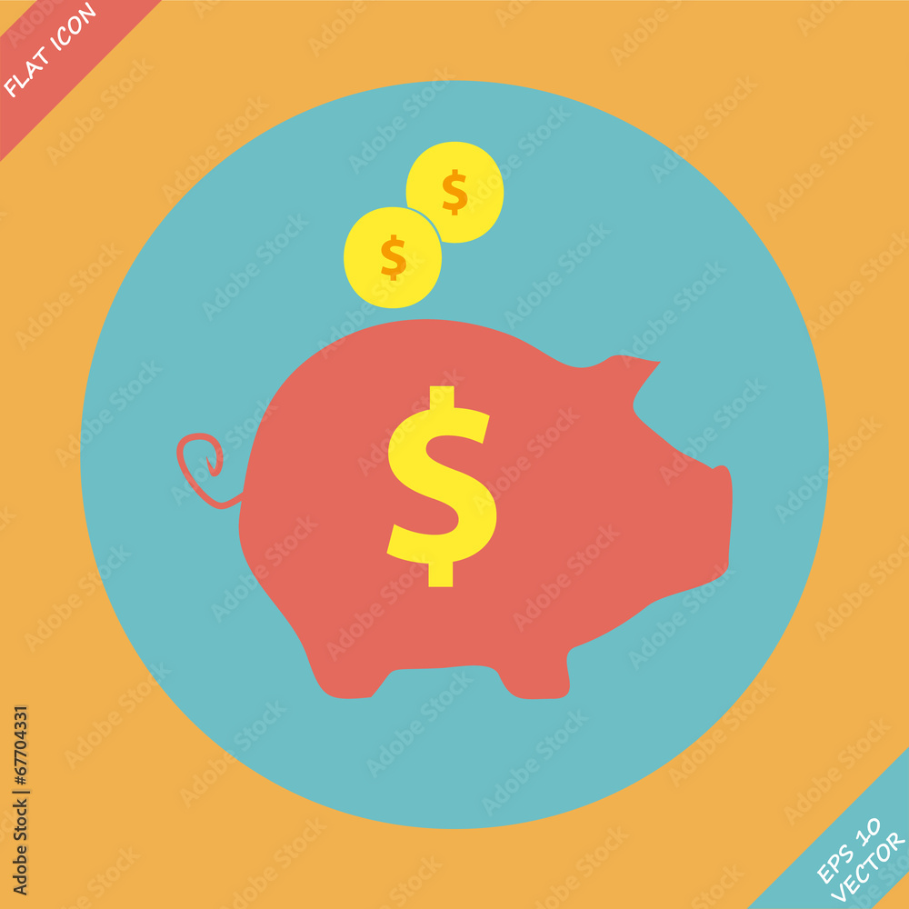 Piggy bank - saving money icon - vector Piggy bank - saving money icon - vector